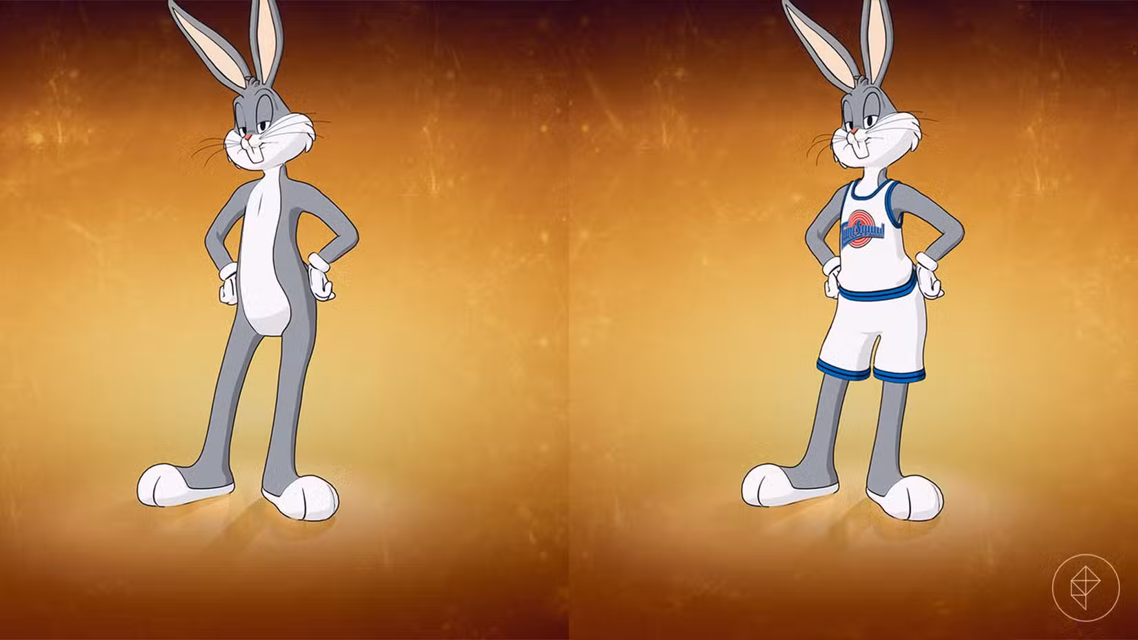 As roupas do Pernalonga em Fortnite, que retratam um coelho de desenho animado em pé sobre dois pés.