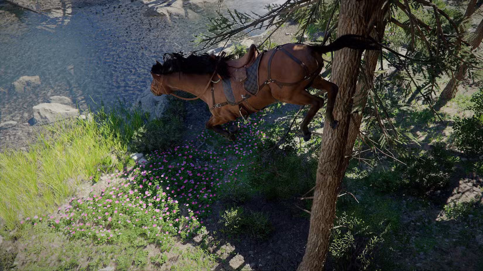 Um cavalo em queda livre no Deserto Carmesim