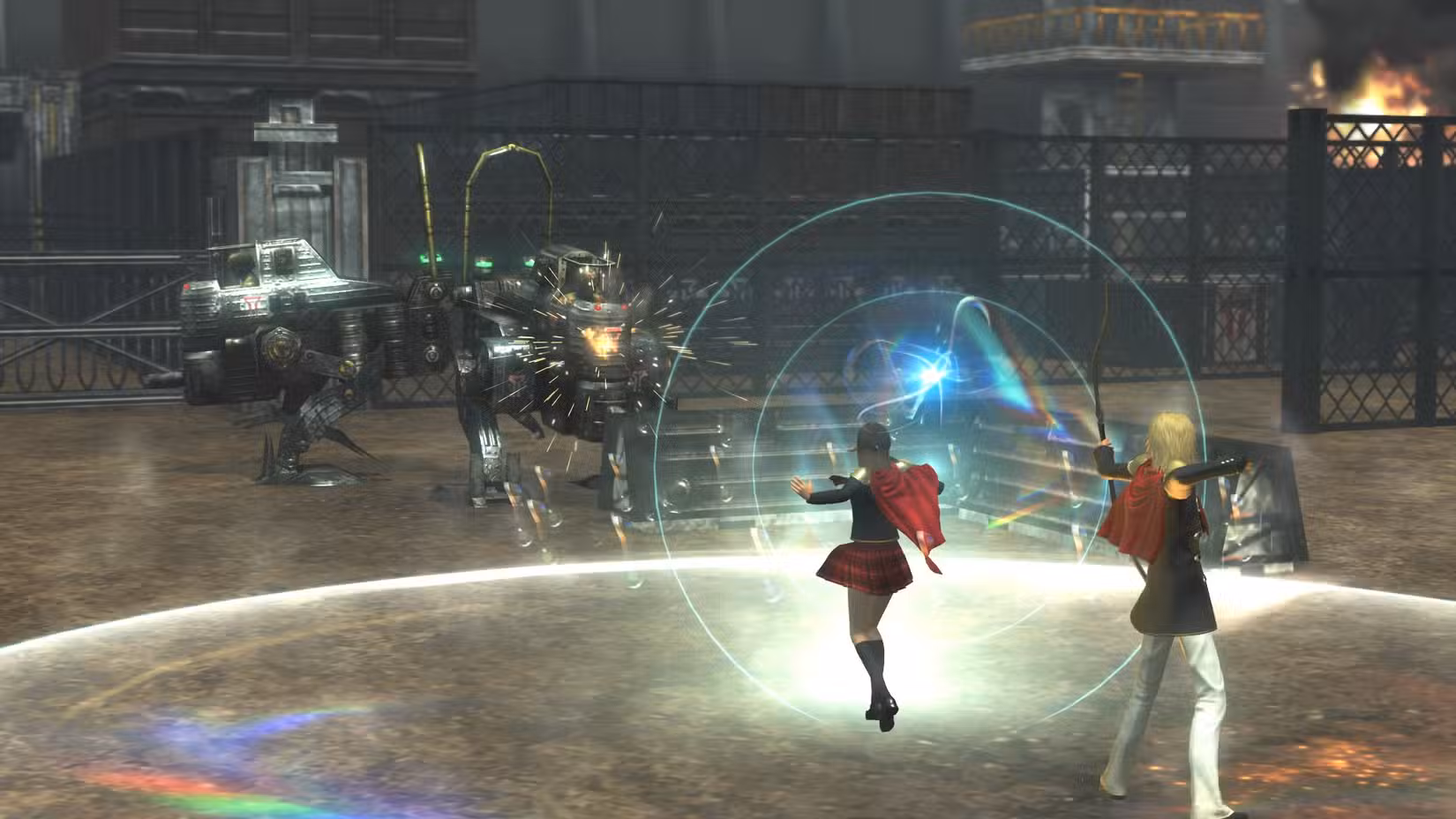Uma cena de combate em Final Fantasy Type-0