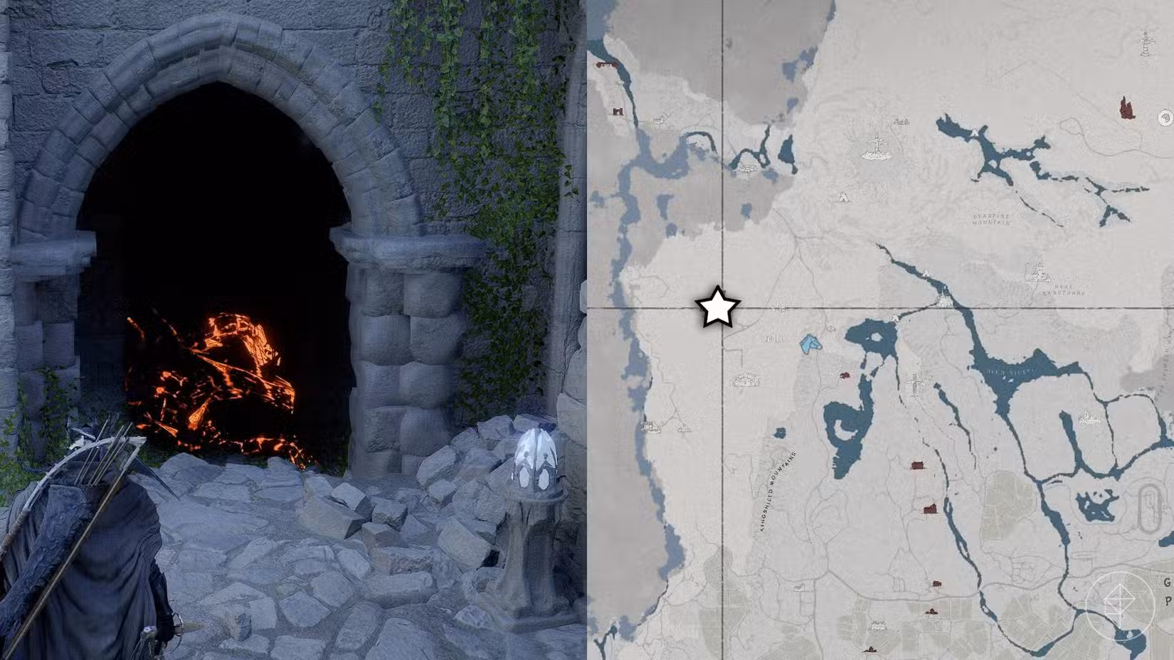A localização do manto Frostcursed Plate no Crimson Desert