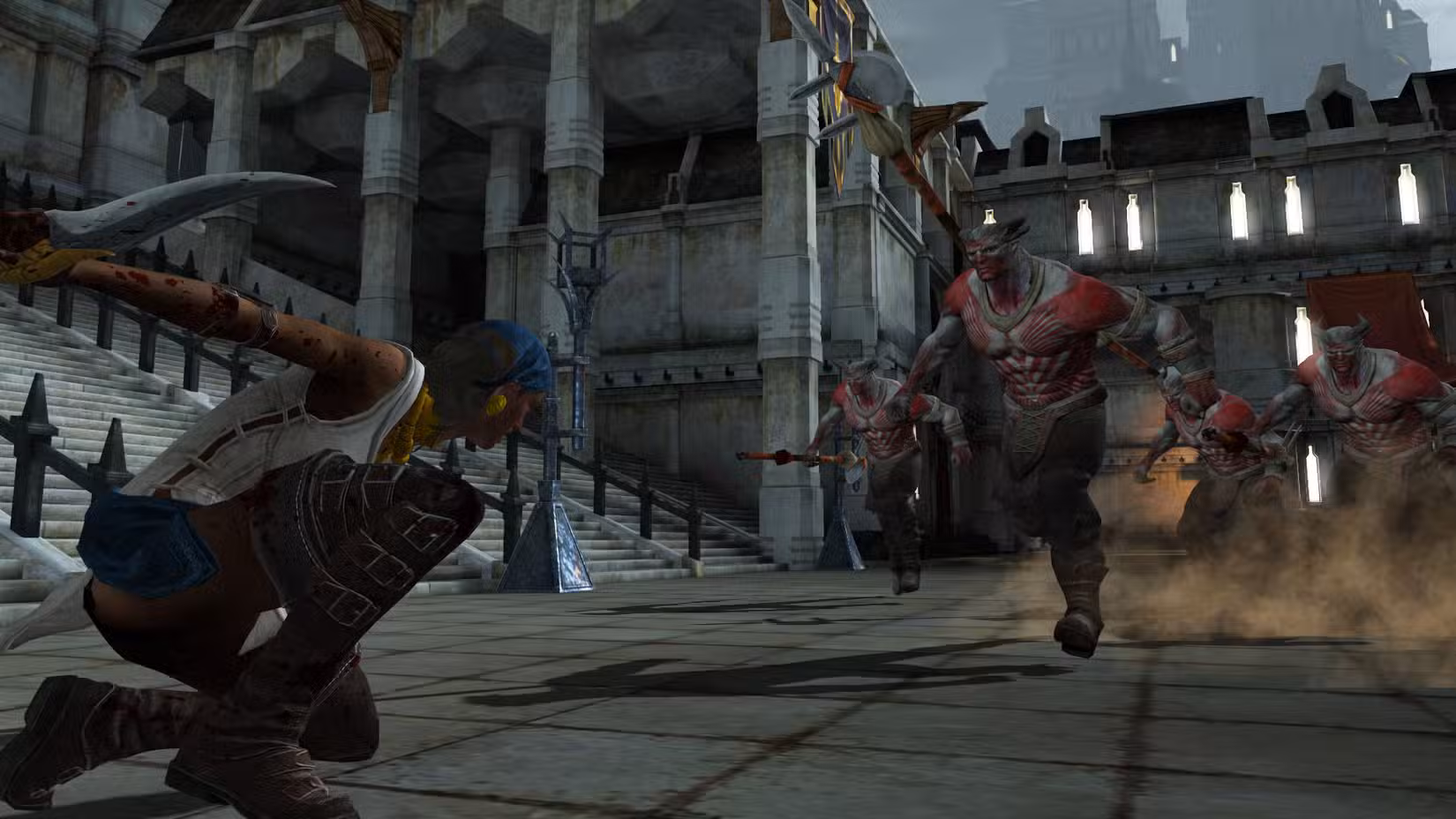 A pirata Isabela enfrenta alguns inimigos Qunari.