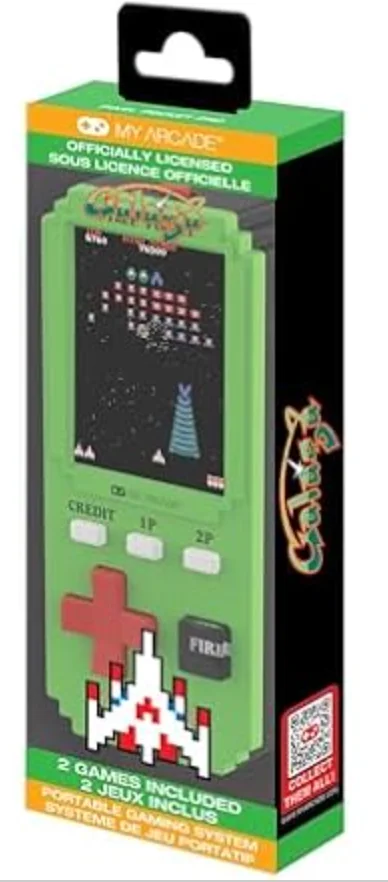 My Arcade Galaga Pixel Pocket Pro: videogame Galaga oficialmente licenciado, chaveiro portátil Arcade