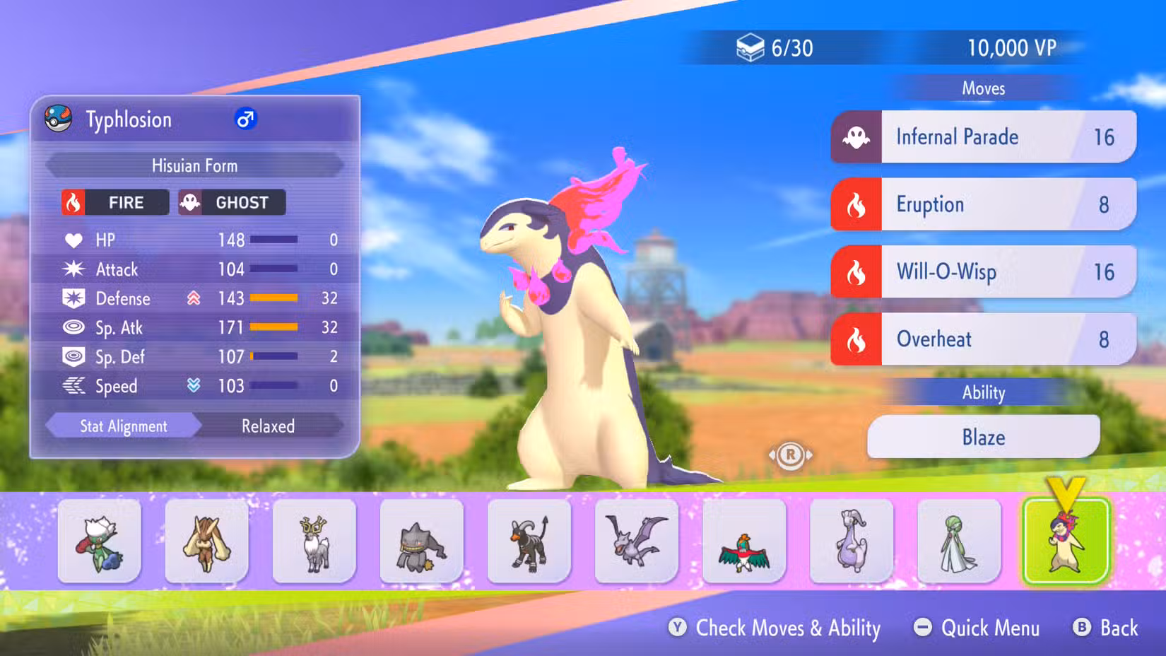 Hisuian Typhlosion na seleção de recrutamento dos Pokémon Champions