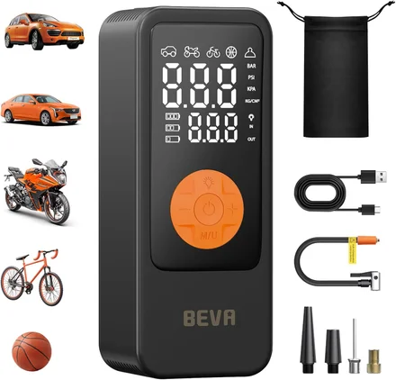 Inflador de pneus de carro sem fio BEVA 150PSI e compressor de ar