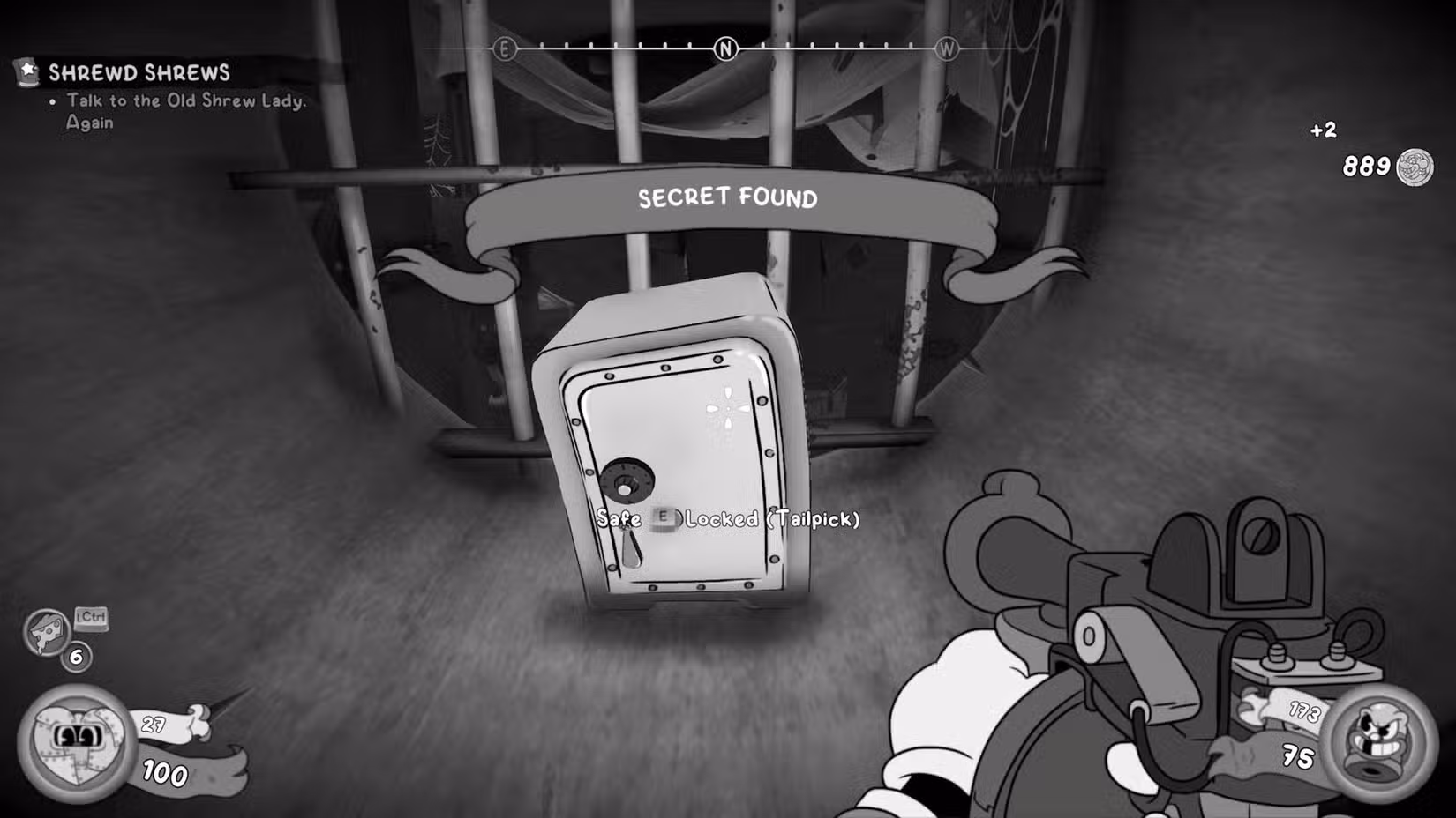 O jogador na frente de um cofre em Mouse: PI For Hire.