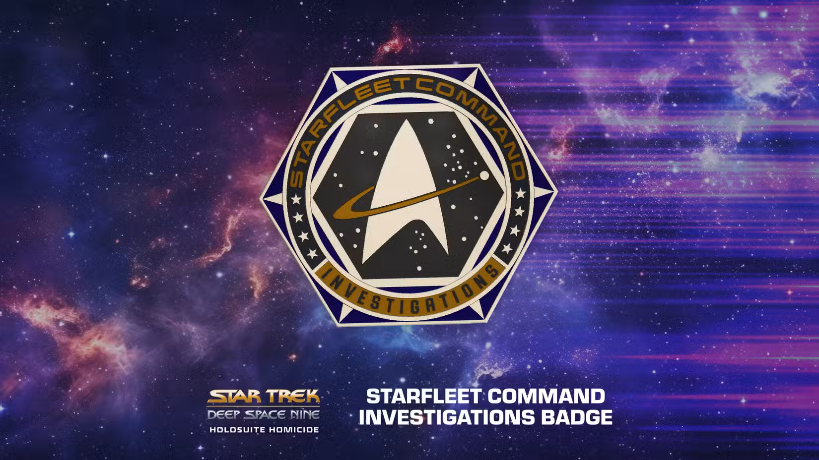 Um distintivo de investigação do Comando da Frota Estelar para Deep Space Nine: Holosuite Homicide