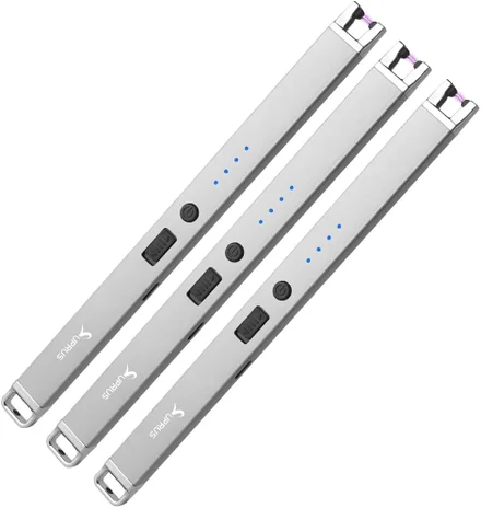 Isqueiro USB à prova de vento SUPRUS Electric Arc ((prata, pacote com 3)