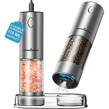 Conjunto de moedor elétrico de sal e pimenta ThermoMaven 110mL