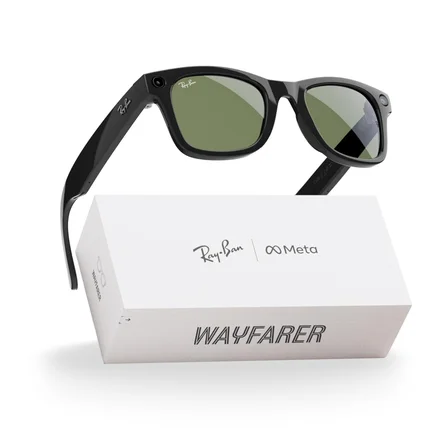 Ray-Ban Meta (Geração 1), Wayfarer, Preto Brilhante