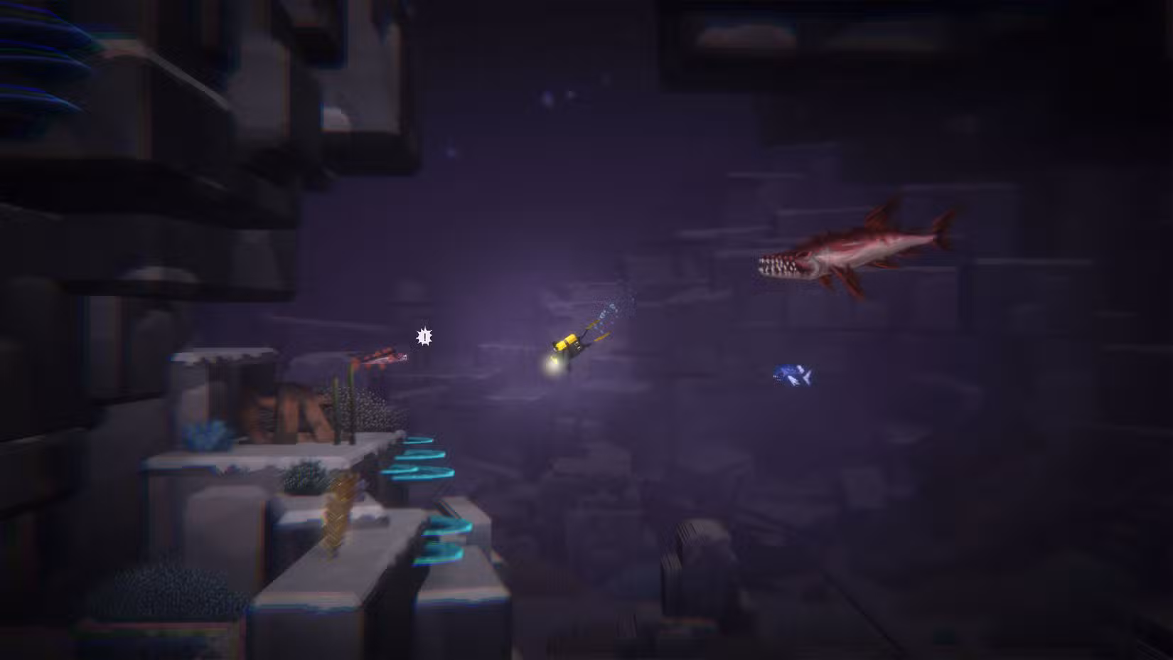 Dave the Diver encontra alguns peixes muito cheios de dentes de Dredge em Dave the Diver