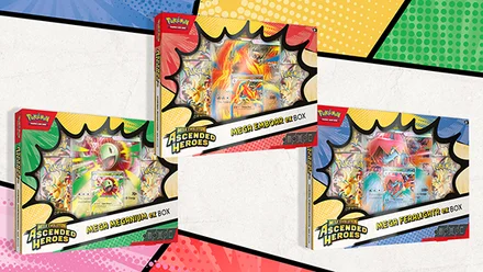 Heróis Ascensionados - Caixas Mega Meganium ex, Mega Emboar ex e Mega Feraligatr ex