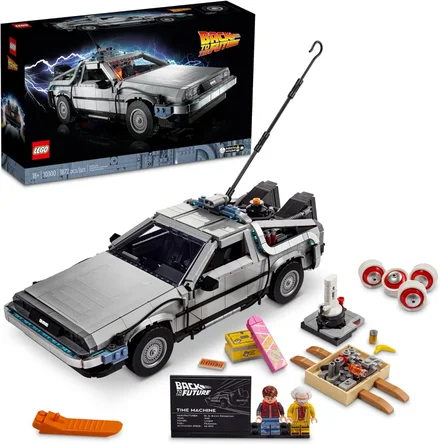 Ícones LEGO de volta à máquina do tempo do futuro