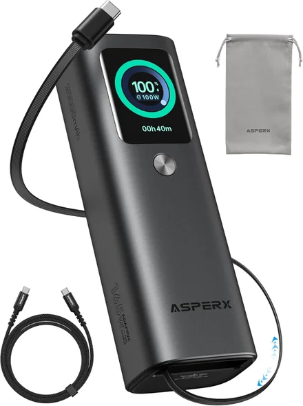Banco de potência AsperX 20.000mAh 165W