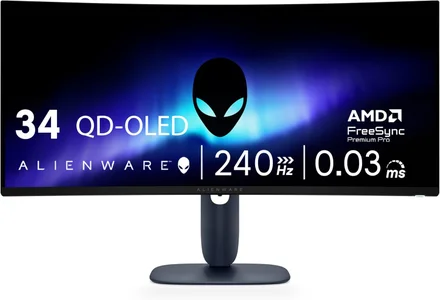 34" Monitor de jogos curvo Alienware AW3425DW WQHD 240 Hz QD-OLED