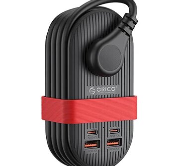 O Orico Power Strip, ideal para viagens, cabe no tamanho de um telefone