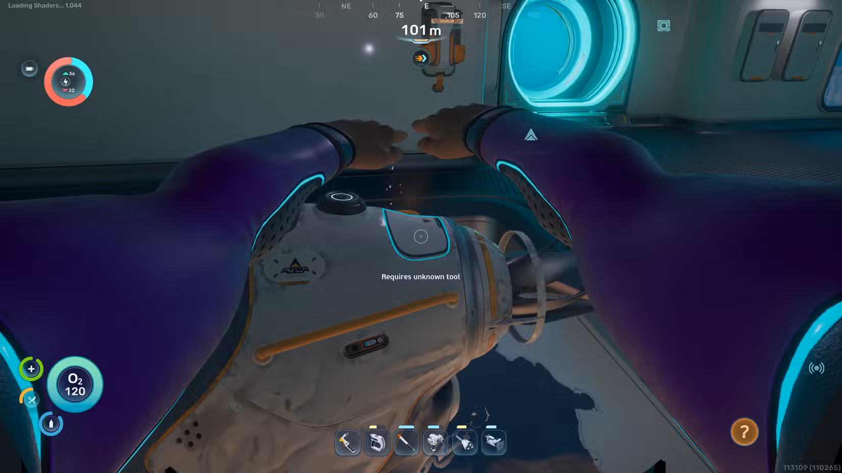 Instalando o módulo de profundidade no Subnautica 2