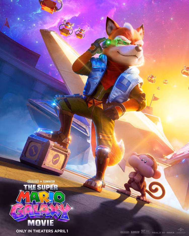 Pôster do personagem Star Fox para o filme Super Mario Galaxy