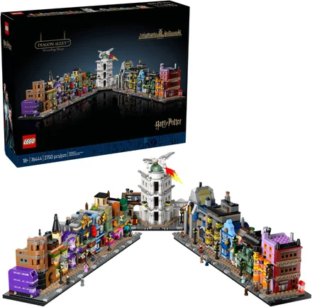 Conjunto de construção de lojas de magia do Beco Diagonal LEGO Harry Potter para adultos
