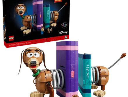 Nós construímos os suportes para livros LEGO Toy Story Slinky Dog