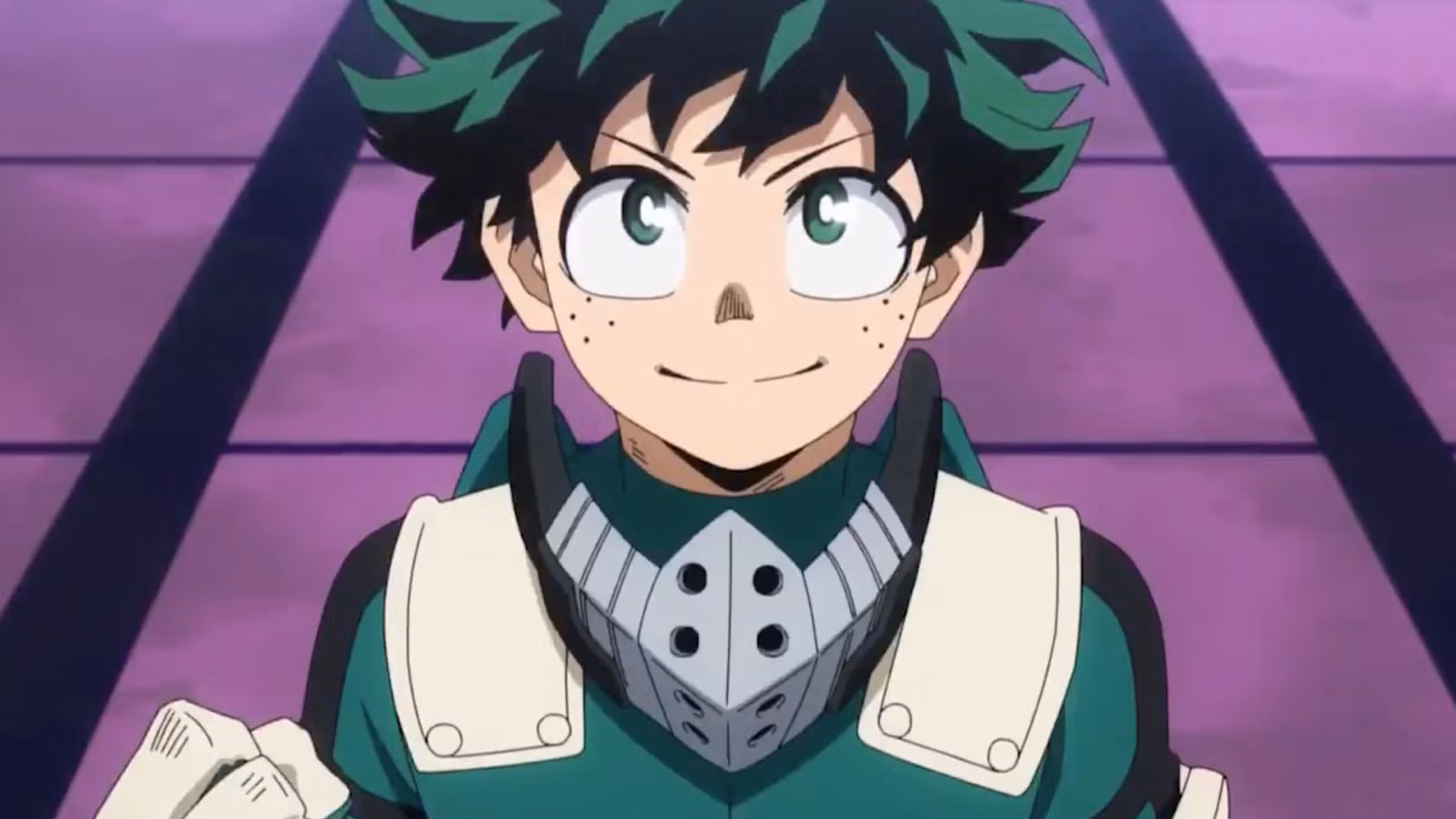 Deku de My Hero Academia olhando para cima