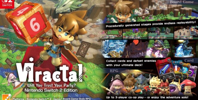 Viractal, RPG de tabuleiro com mapas gerados proceduralmente, chega ao Switch 2 e Switch em setembro