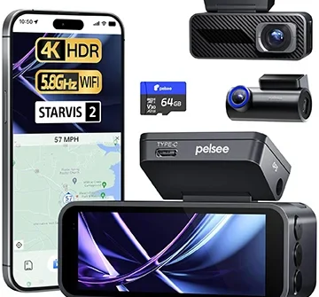 Pelsee P1 Pro Front and Rear Dashcam Bundle