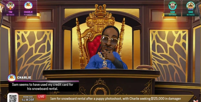 A screenshot of Courtroom Chaos: Starring Snoop Dogg.