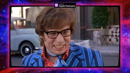 Graphic featuring Mike Myers Austin Powers character and a photo of Maggie Mae Fish