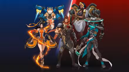Overwatch 2026 season 1 hero lineup featuring artwork for Anran, Jetpack Cat, Emre, Domina, and Mizuki