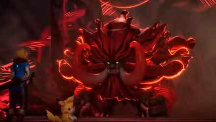 An evil creature faces down the player in Pickmos
