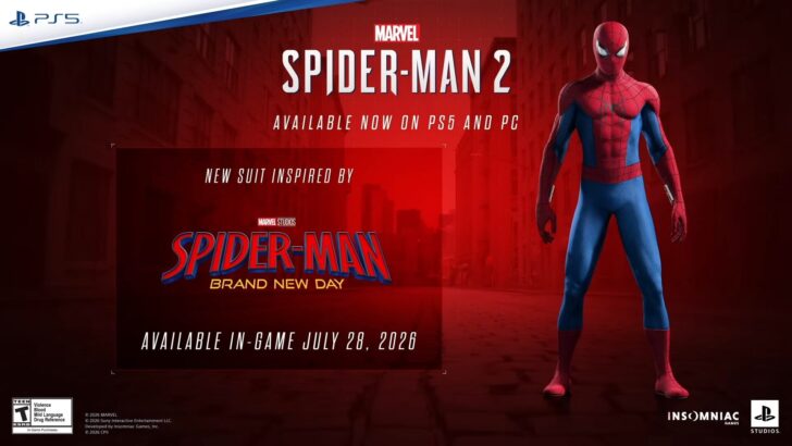 Atualização gratuita de Marvel’s Spider-Man 2 traz traje inspirado no filme Spider-Man: Brand New Day em 28 de julho