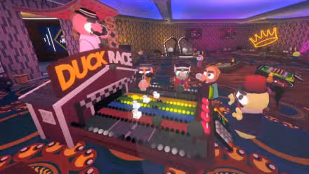 Players gamble on a duck race in Gamble With Your Friends