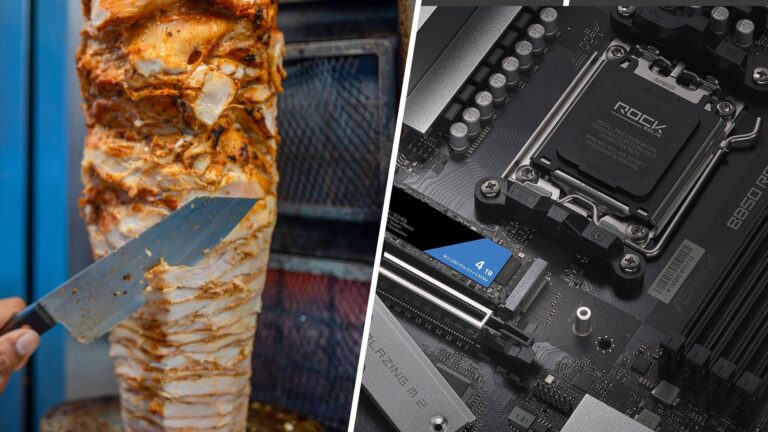 Montagem de PC em formato de kebab turco tem componentes giratórios e levou quatro meses para ficar pronta