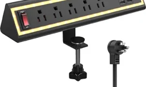 NYYTGE 11-Outlet Desk Clamp Power Strip with Nightlight