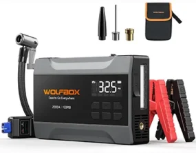 Wolfbox 2000A Cordless Jump Starter and Air Compressor (Tire Inflator)