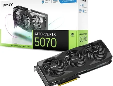 PNY NVIDIA GeForce RTX 5070 OC Triple Fan Graphics Card (12GB GDDR7)