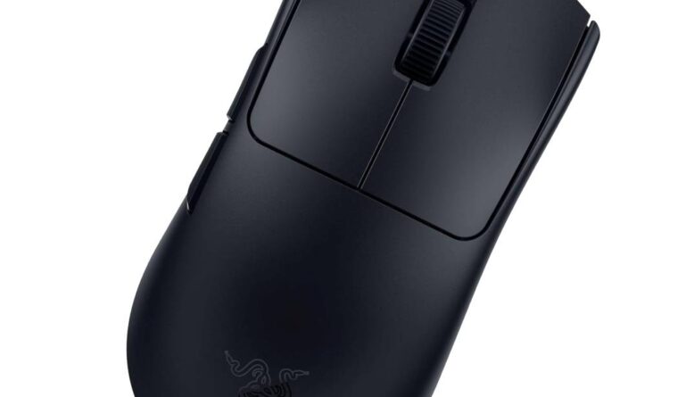 A Razer Viper V4 Pro gaming mouse.