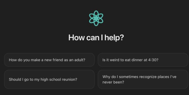 A screenshot from human chatbot, ChatTJB
