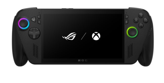 An Asus ROG Xbox Ally X handheld gaming PC.