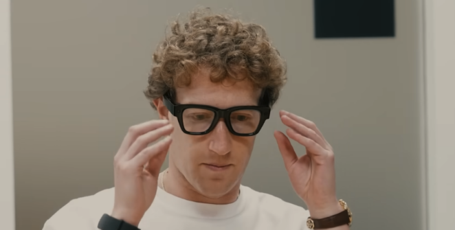 Mark Zuckerberg wearing Meta Ray-Ban Display glasses