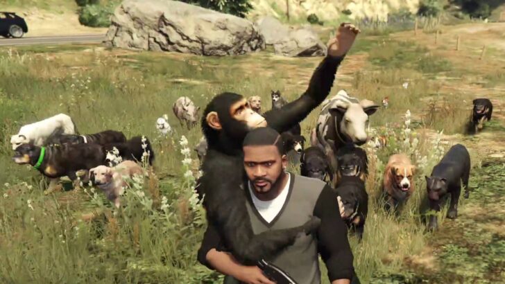 Mod de GTA 5 adiciona cachorros, gatos, vacas, leões e até um chimpanzé ao jogo