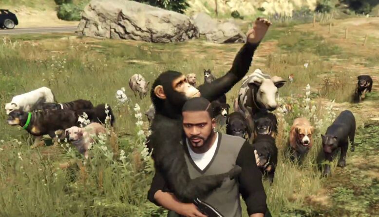 Mod de GTA 5 adiciona cachorros, gatos, vacas, leões e até um chimpanzé ao jogo