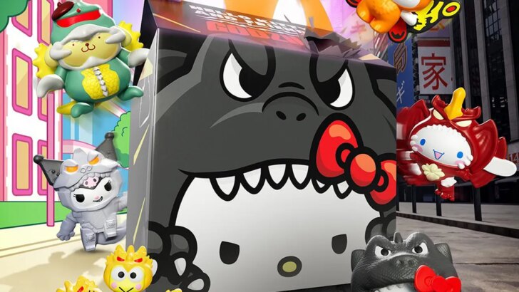 Hello Kitty e Godzilla invadem o McLanche Feliz em agosto com oito bonecos colecionáveis