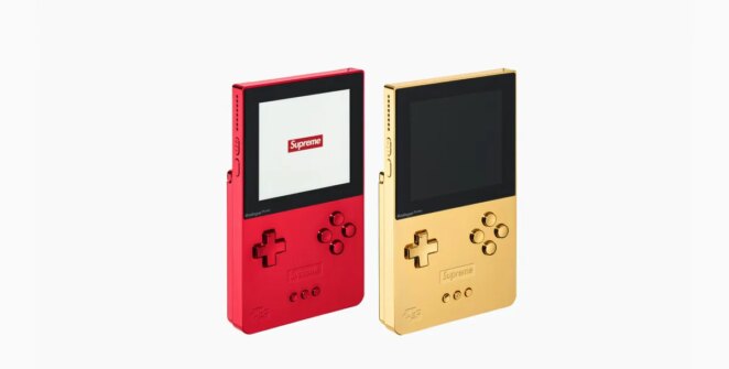 Supreme e Analogue lançam versões metálicas do Pocket em vermelho e dourado