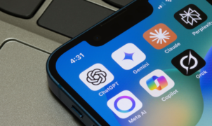 Portland, OR, USA - May 2, 2025: Assorted AI apps, including ChatGPT, Gemini, Claude, Perplexity, Meta AI, Microsoft Copilot, and Grok, are seen on the screen of an iPhone.