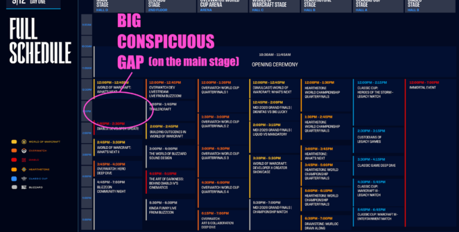 BlizzCon 2026 day 1 schedule