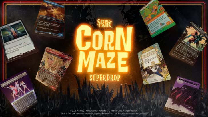 Secret Lair Corn Maze traz Labyrinth, KPop Demon Hunters e Marvel Zombies para Magic